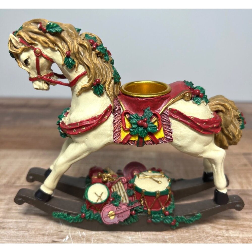Christmas Holiday Rocking Horse Candle Holder